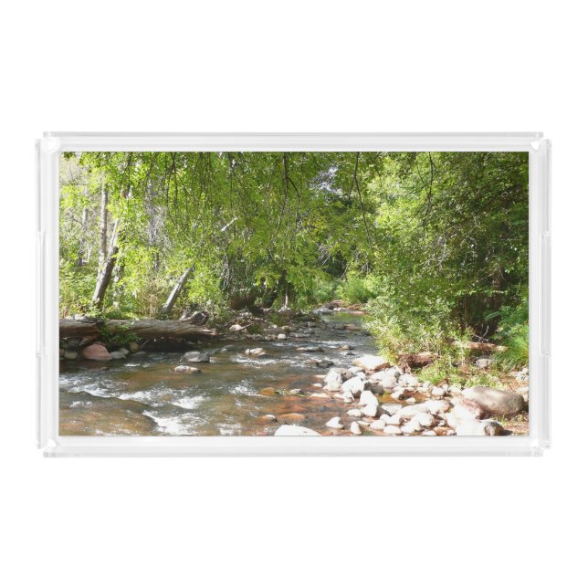 Oak Creek II in Sedona Arizona Nature Photography Acrylic Tray (Front)