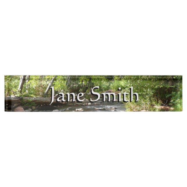 Oak Creek II in Sedona Arizona Nature Photography Desk Name Plate (Front)