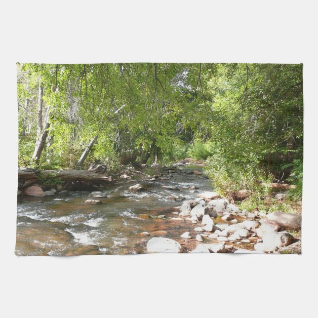 Oak Creek II in Sedona Arizona Nature Photography Kitchen Towel (Horizontal)