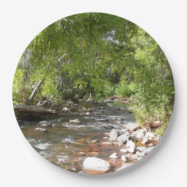 Oak Creek II in Sedona Arizona Nature Photography Paper Plates (Front)