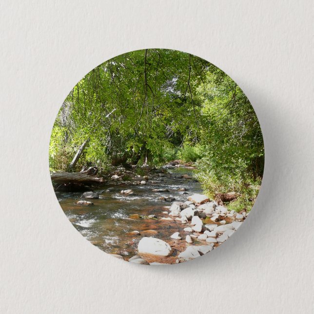 Oak Creek II in Sedona Arizona Nature Photography Pinback Button (Front)