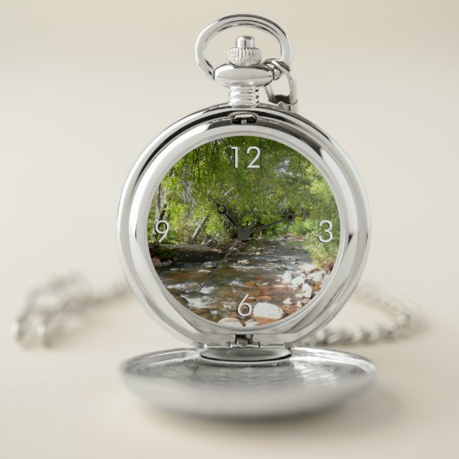 Oak Creek II in Sedona Arizona Nature Photography Pocket Watch (Inside)