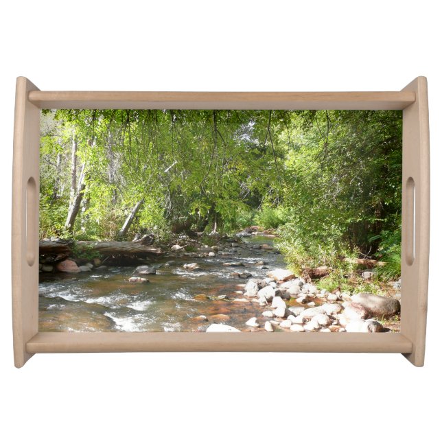 Oak Creek II in Sedona Arizona Nature Photography Serving Tray (Front)