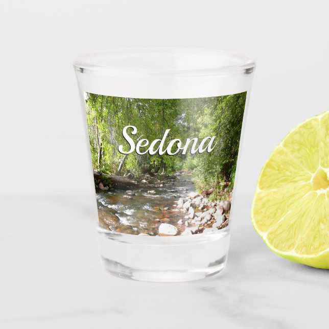 Oak Creek II in Sedona Arizona Nature Photography Shot Glass (Front)