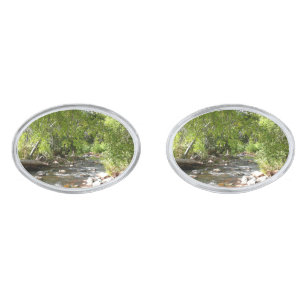 Oak Creek II in Sedona Arizona Nature Photography Silver Cufflinks