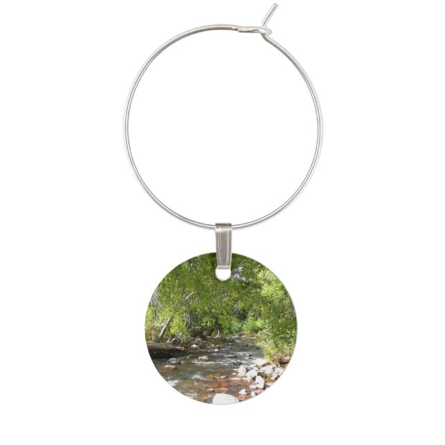 Oak Creek II in Sedona Arizona Nature Photography Wine Charm (Front)