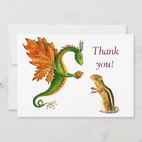 Oak Dragon  chipmunk _ Thank you card