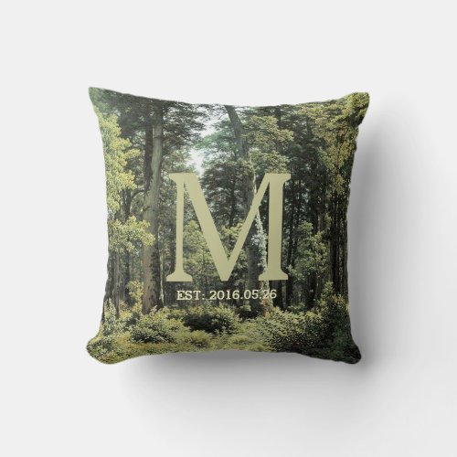 Oak Forest Family Established Throw Pillow