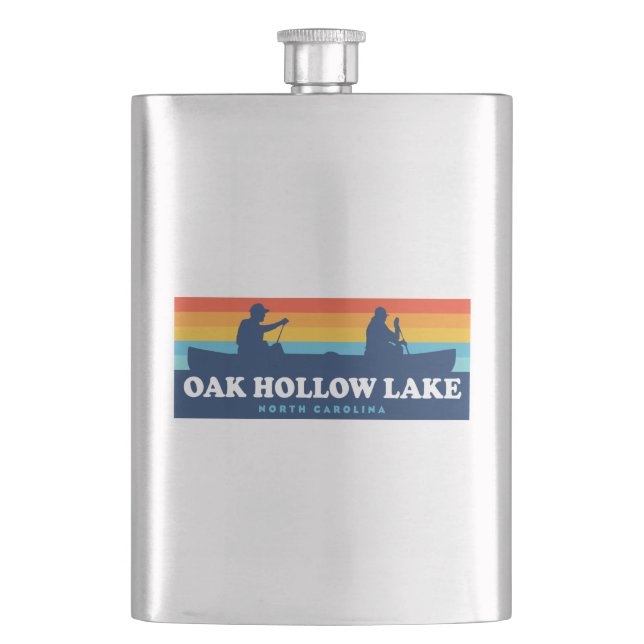 Oak Hollow Lake North Carolina Canoe Flask (Front)