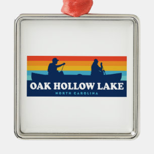 Oak Hollow Lake North Carolina Canoe Metal Ornament