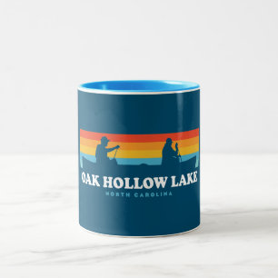 Oak Hollow Lake North Carolina Canoe Two-Tone Coffee Mug