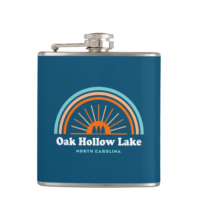Oak Hollow Lake North Carolina Rainbow Flask (Front)
