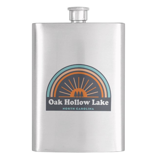 Oak Hollow Lake North Carolina Rainbow Flask (Front)
