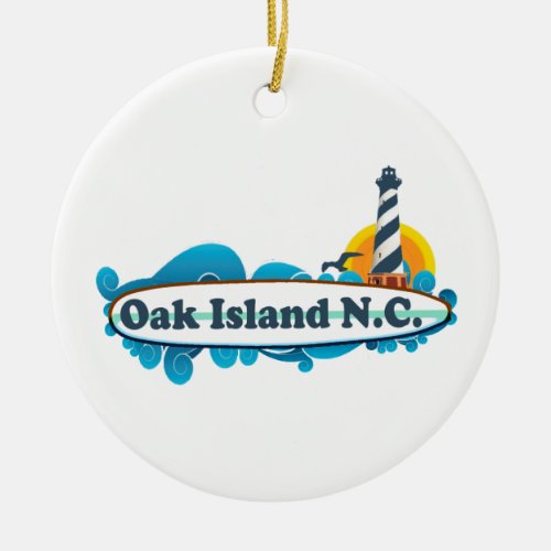 Oak Island Ceramic Ornament