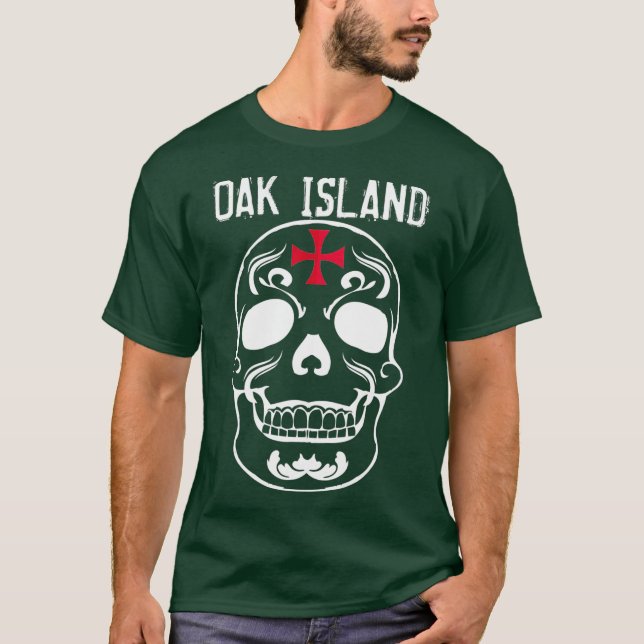 Oak Island Cross Skull T-Shirt (Front)