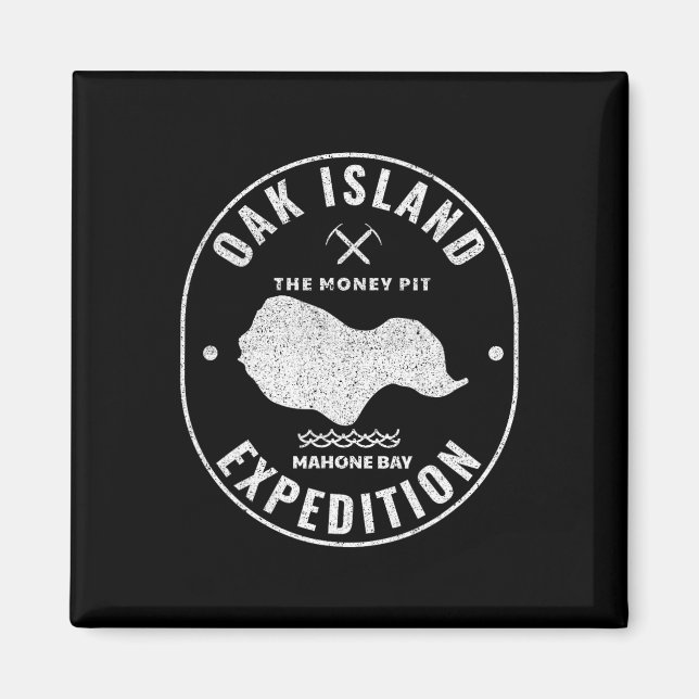 Oak Island Expedition Treasure Hunt Retro Mystery  Magnet (Front)
