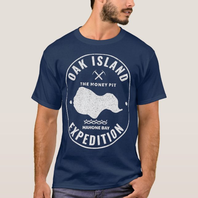 Oak Island Expedition Treasure Hunting Retro T-Shirt (Front)