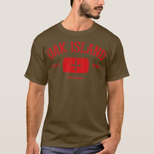 Oak Island Knights Templar Cross Design Gift   Red T_Shirt