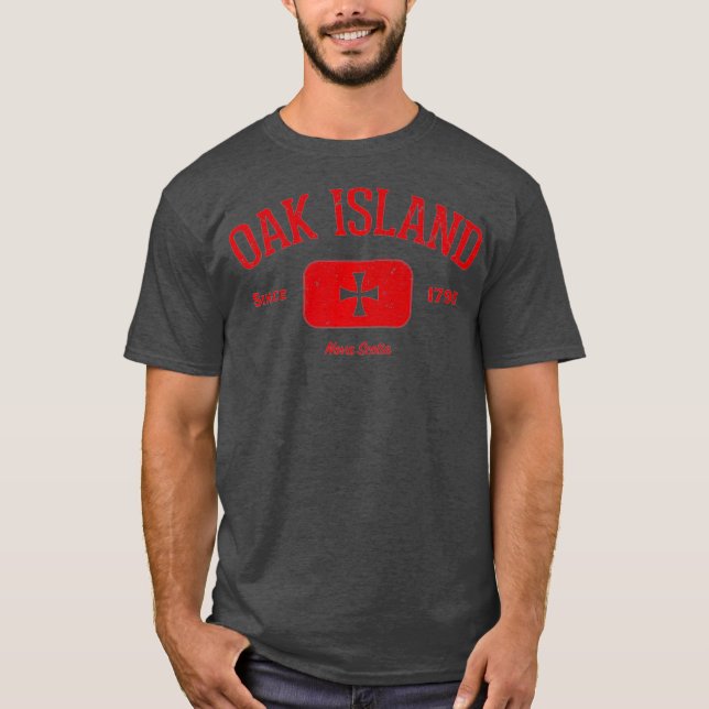 Oak Island Knights Templar Cross Design Gift T-Shirt (Front)