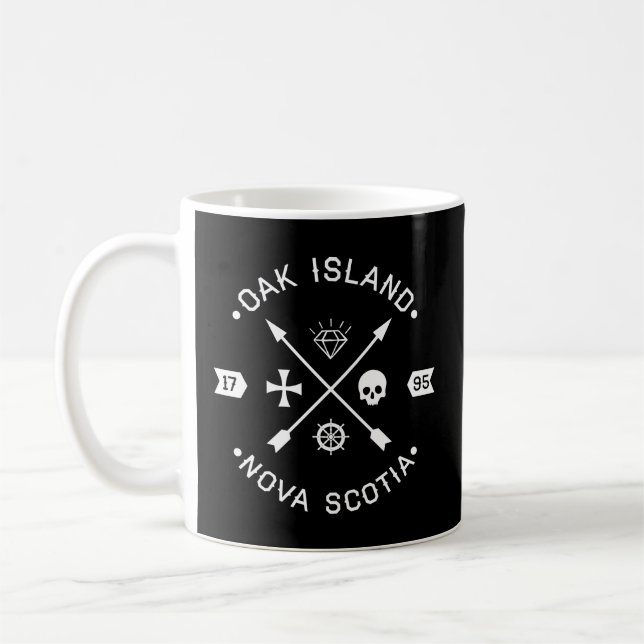 Oak Island Knights Templar Skull Arrows Coffee Mug (Left)