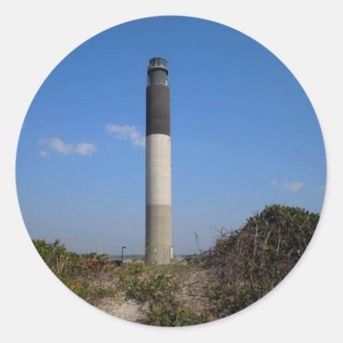Oak Island Lighthouse North Carolina Classic Round Sticker