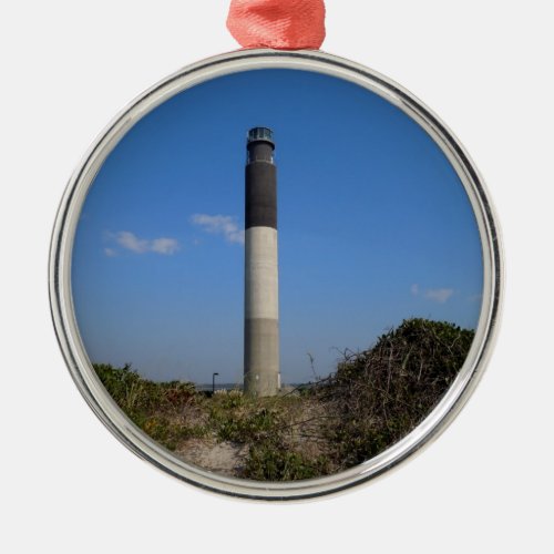 Oak Island Lighthouse North Carolina Metal Ornament