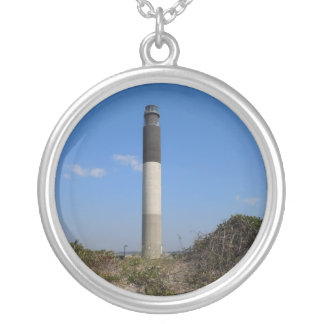 Oak Island Lighthouse, North Carolina Silver Plated Necklace
