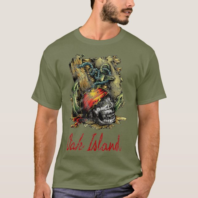 Oak Island Mystery Curse Pirate Map Knights T-Shirt (Front)