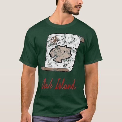 Oak Island Mystery Curse Pirate Map Knights T_Shirt