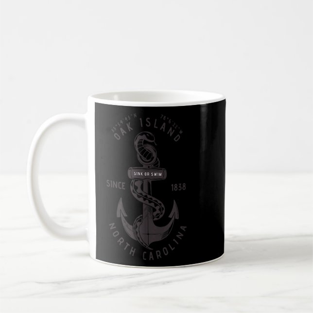 Oak Island  NC Summertime Vacationing Anchor Snake Coffee Mug (Left)