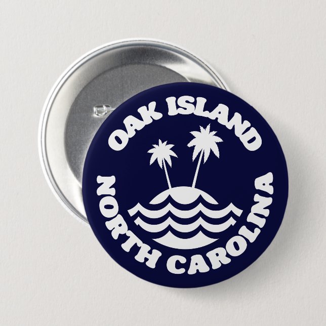 Oak Island,North Carolina Button (Front & Back)