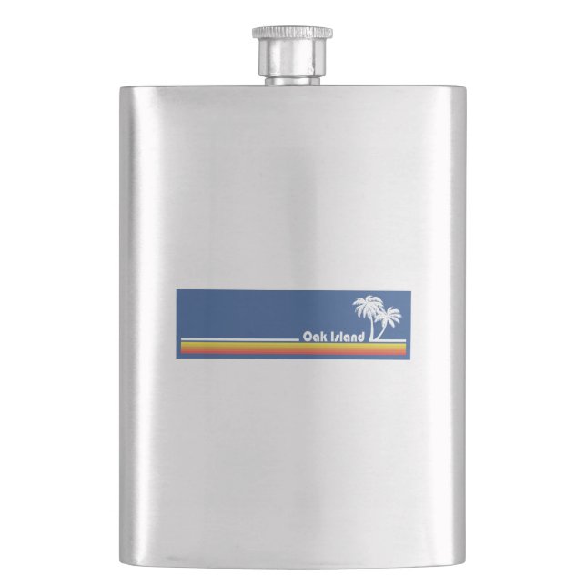 Oak Island North Carolina Flask (Front)