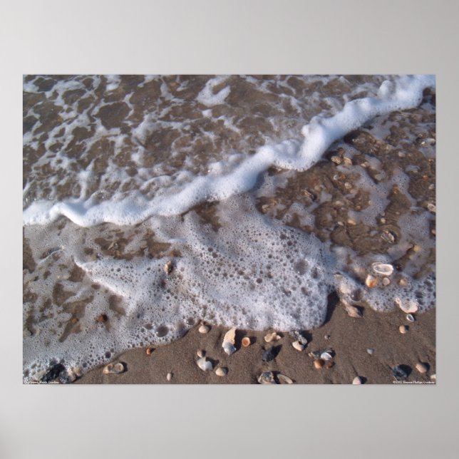 Oak Island, North Carolina - sand and shells Poster (Front)