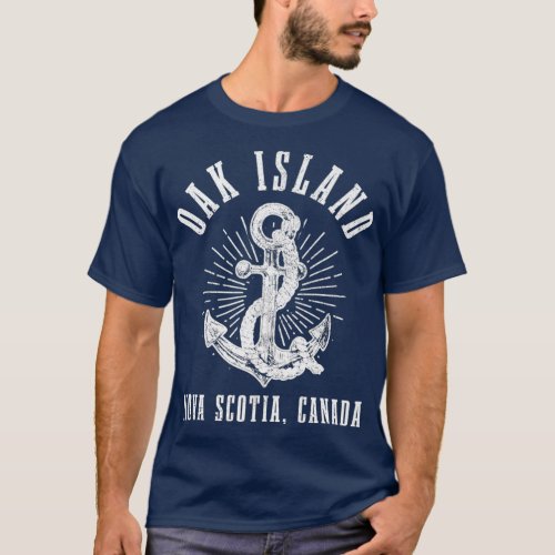 Oak Island Nova Scotia Canada Vintage Anchor T_Shirt