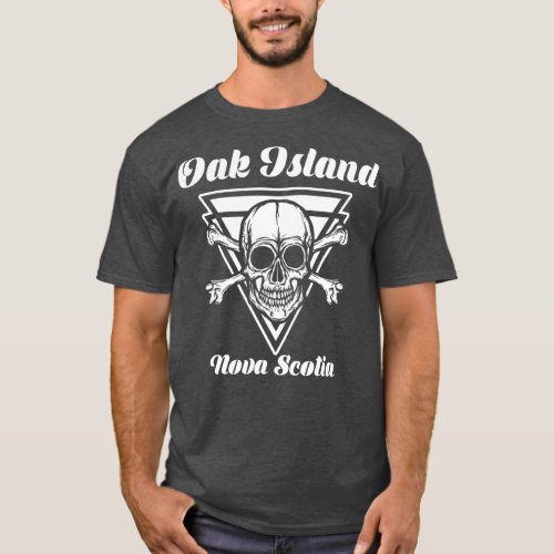 Oak Island Nova Scotia Retro Skull Canadian T_Shirt