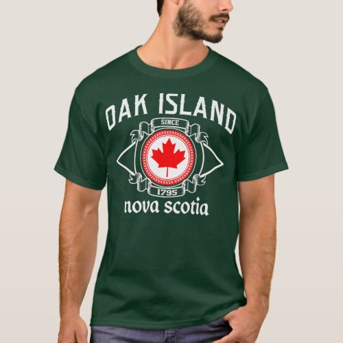 Oak Island Nova Scotia Vintage Canadian Flag T_Shirt