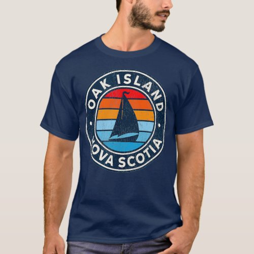 Oak Island Nova Scotia Vintage Sailboat Retro T_Shirt