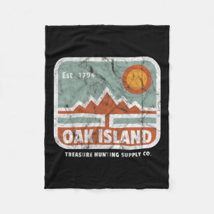 Oak Island Treasure Hunt Supply Vintage 1795 Map M Fleece Blanket