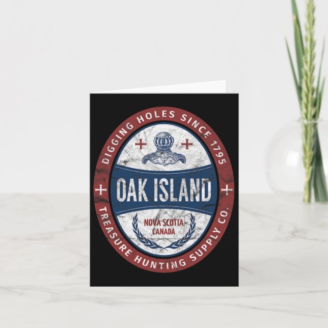 Oak Island Treasure Hunting Retro Templar Knight T Card (Front)