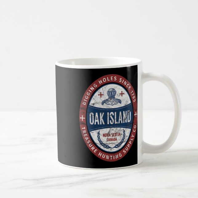 Oak Island Treasure Hunting Retro Templar Knight T Coffee Mug (Right)