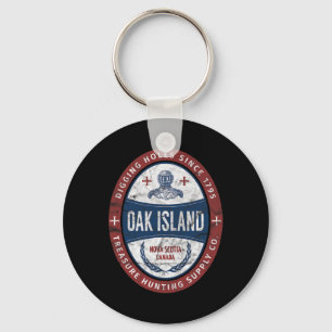 Oak Island Treasure Hunting Retro Templar Knight T Keychain