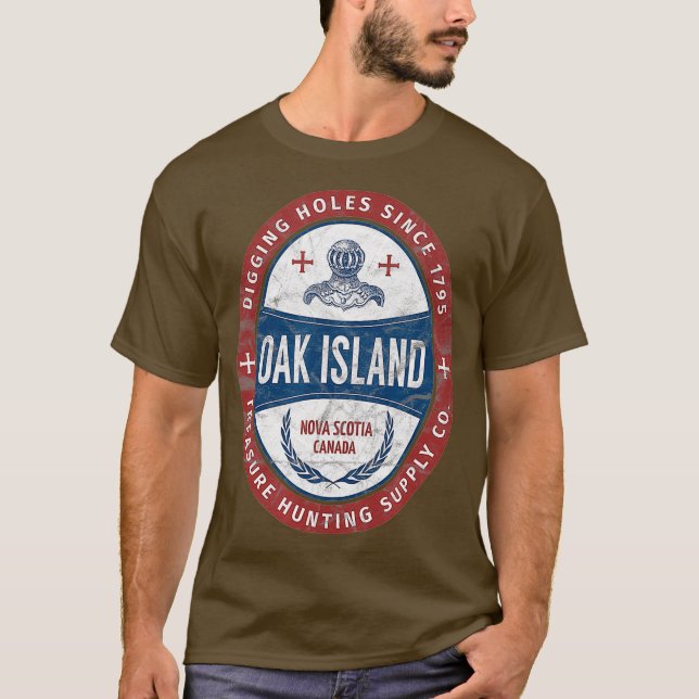 Oak Island Treasure Hunting Retro Templar Knight T-Shirt (Front)