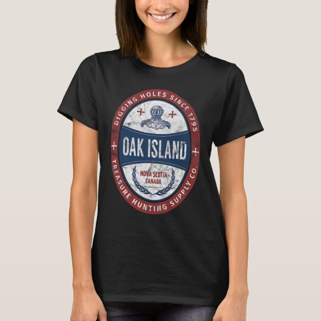Oak Island Treasure Hunting Retro Templar Knight T T-Shirt (Front)