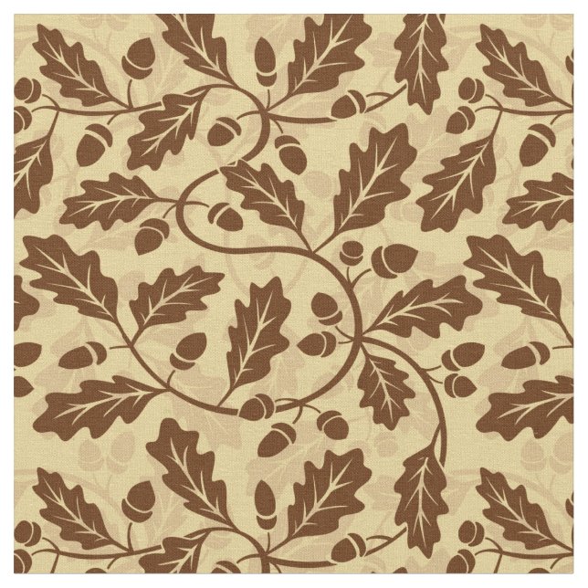 Oak leaf acorn background fabric (Close Up)