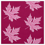 Oak leaf - burgundy wine and pink fabric