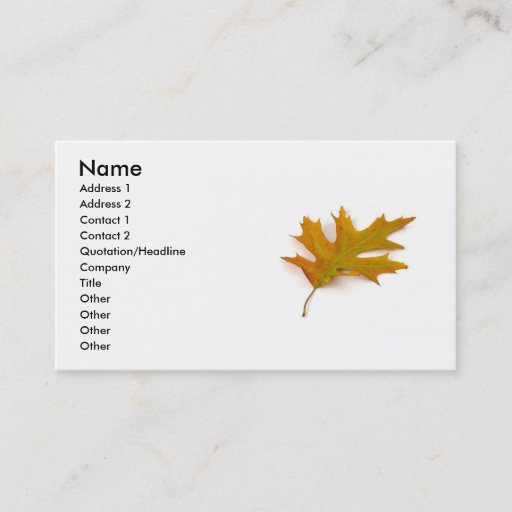 Customizable Oak Leaf Business Card