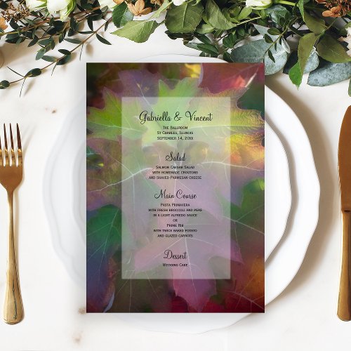 Oak Leaf Hydrangea Fall Wedding Menu