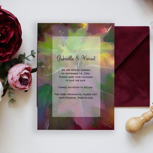 Oak Leaf Hydrangea Fall Wedding Save the Date Invitation