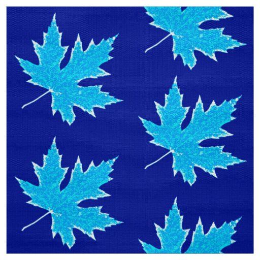 Oak leaf - ice blue and cobalt fabric