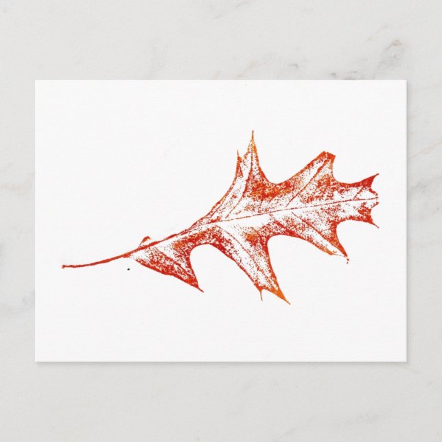 "Oak Leaf in Red" Country Roads Postcard (Front)